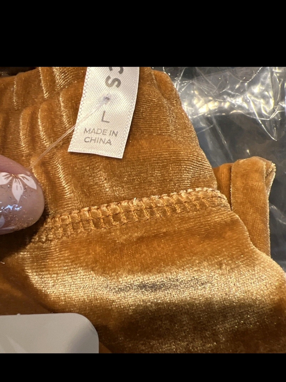 Fabletics Daria Velour Jogger Pants Women L 10 Honey NWT Drawstring Tapered - Picture 4 of 10